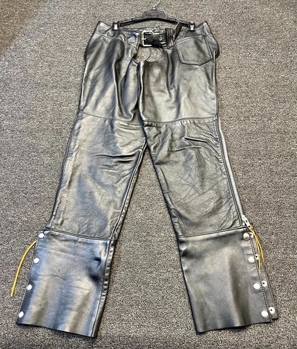Leather rider chaps men - leather,