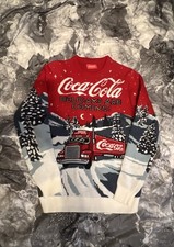 Coca-Cola Holidays Are Coming Christmas Jumper – Red Festive Sweater – Size S