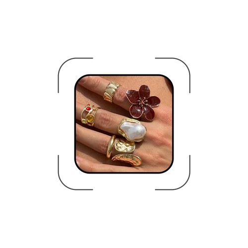 Chunky pearl flower knuckle - chunky,
