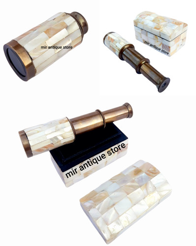 Brass antique telescope pocket - telescope,