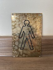 Brass Men’s Toilet Sign Bathroom Salvage Decor