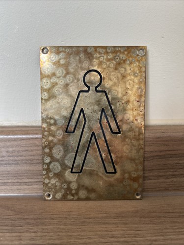 Brass men toilet sign - brass,