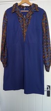 Vintage Crimplene 1960s size 16 Blue  Dress.
