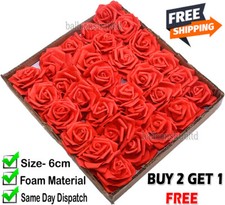 100 Pcs Large 6CM Artificial Flowers Foam Rose Heads Wedding Party Decor Bouquet