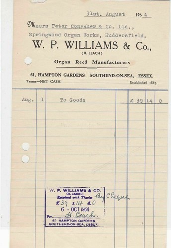 Williams co 1964 organ - &,
