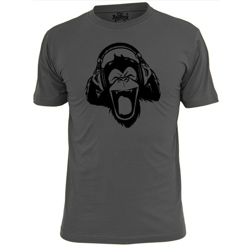 Mens monkey with headphones - headphones, t