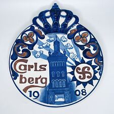 Aluminia Carlsberg Brewery 1908 Antique Wall Hanging Plate Rare 26cm Collectable