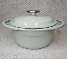 Berndes 20cm Round Cast Iron 2.4L Casserole Pot & Lid In Light Green  ALL HOBS
