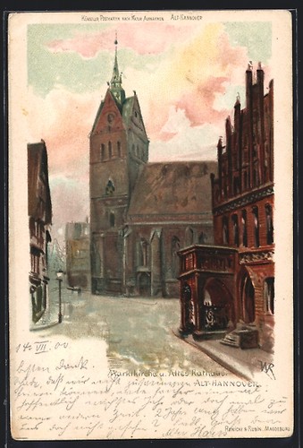 Lithograph hanover market - hanover,,