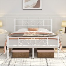 4ft6 Double Bed Metal Slatted