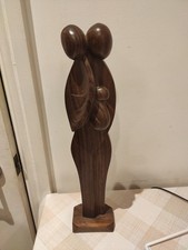 Hand-Carved Family Sculpture