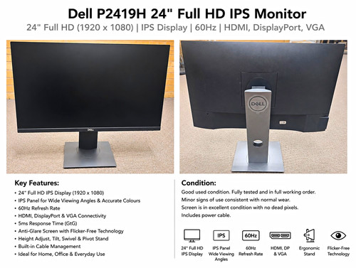 Dell p2419h 24in - 24in, ips