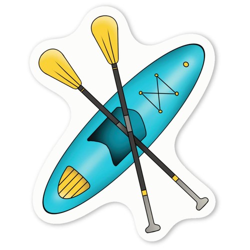 Kayak oars decal stickers - 'kayak,