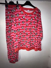Ladies Velour Mickey Mouse Festive Pyjamas Size 18