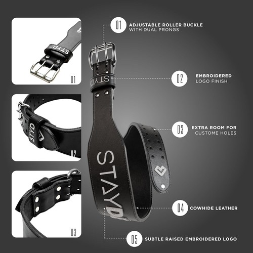 Leather weight lifting - leather, 4"