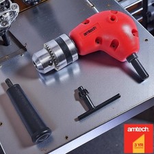 Right Angle Drill Attachment Accessory 3/8" Chuck Key Handle Adapter 90° Corner