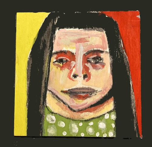 Original portrait painting - portrait, 4x4