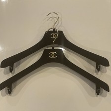 2 Authentic Chanel Hangers Black Felt ATP 40 Italy