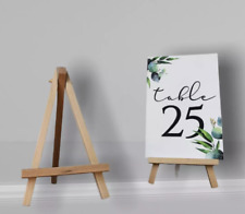 Wedding Table Number Sign - 15x8 Mini Wooden Tabletop Display Easel