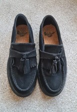 Dr Martens Adrian Mono Tassel Black Suede Loafers UK Size 6.5 