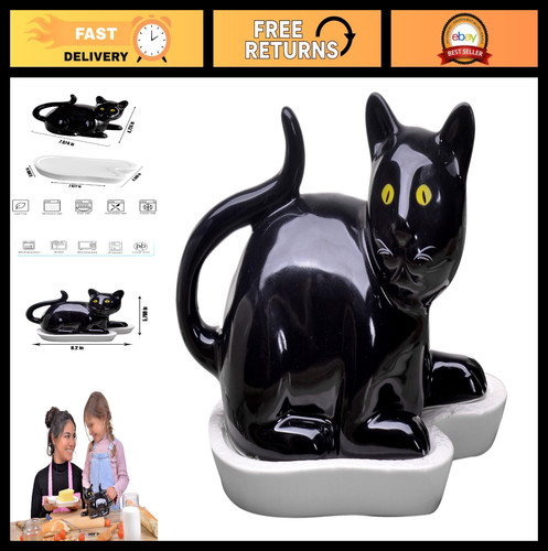 Ceramic black cat - ceramic, dish