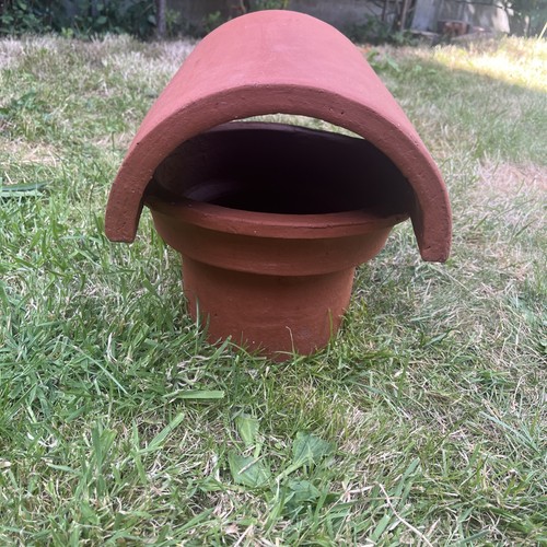 Terracotta clay chimney pot - terracotta,