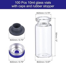 100 x 10ml Glass Vials with