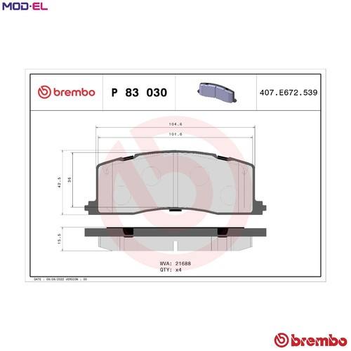 Brake pad set disc - brake,