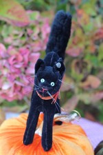 Darling antique black velvet Steiff cat with button in ear