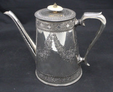 Victorian Silver Plate Coffee Pot by Richard Richardson Cornwall Works Sheffield