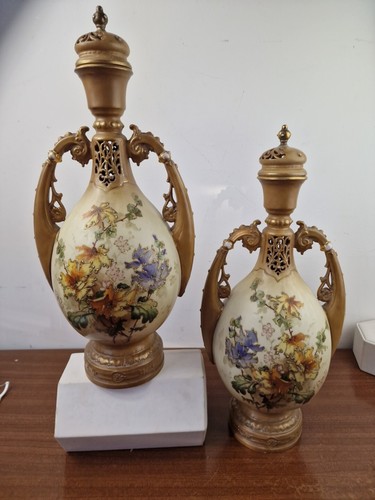 Austrian 1890s vase pair art - 1890s,