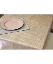 Hessian Look In Beige, Light Browns Vinyl Pvc Wipeclean Tablecloth, Cafe