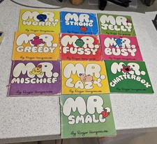 Vintage Mr Men Books x10 All different 1978-1980s. Roger Hargreaves