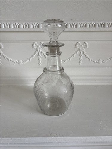 Antique victorian etched - etched, glass