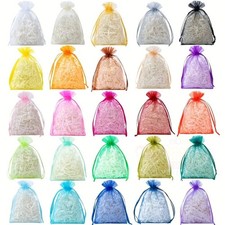 25 & 50 Organza Bags Wedding Party Favour Gift Candy Jewellery Pouch Large Small