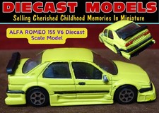1992 ALFA ROMEO 155 GTA STRADALE; YELLOW; STUNNING 1:64 SCALE DIECAST MODEL CAR