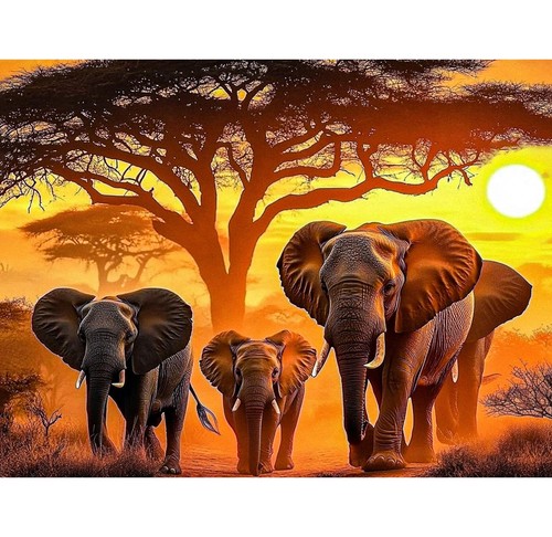 Elephants paint numbers for - elephants,