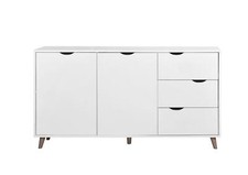 Living Room Sideboard Storage Modern Cupboard Display Cabinet TVUnit Stand White