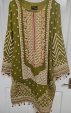 Pakistani Mehndi coloured suit