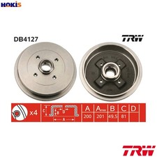 2x BRAKE DRUM DB4127 FOR SKODA