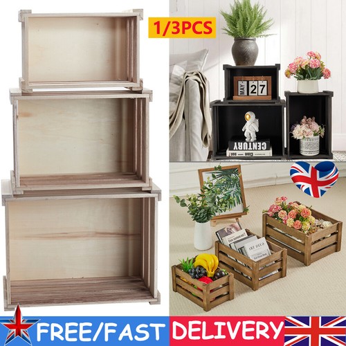 Wooden crate storage boxes - storage,