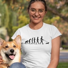 EVOLUTION OF DOG T-SHIRT FUNNY SAUSAGE DOG T SHIRT DACHSHUND PET LOVER TEE TOP  