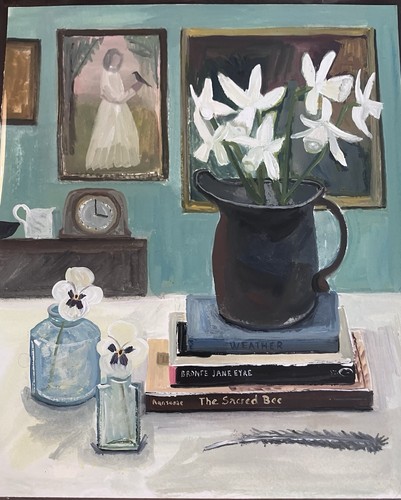 Gouache painting cathy - by,