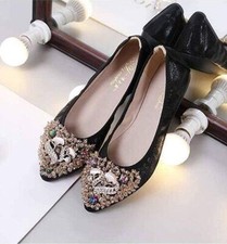Womens Flat Bridal Pumps Ladies Bow Strap Ballerina Slip On Wedding Shoes BRS