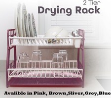 2 tier rack dish drainer Glass