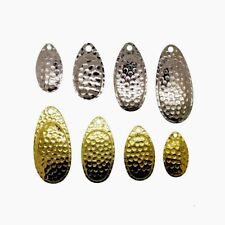  French Spinner Blades,  Fishing Lures Nickel & Brass Hammered Finish Size 1-5 .