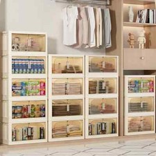 Storage Box folding/Stackable x 5 Case Cabinet Closet Home Organiser on Wheels