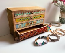 Wooden jewellery chest indian - wooden,