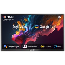 75In Outdoor TV Full Sun Smart TV Dolby Atmos IP55 Weatherproof Google TV