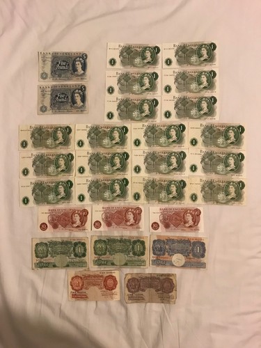 Old british banknotes three - old,